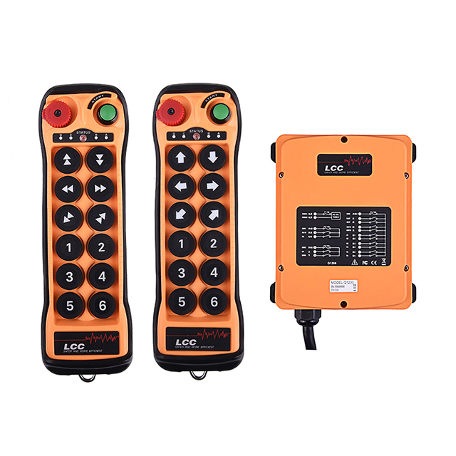 Télécommande industrielle imperméable de radio de grue d'étape unique de Q1200 LCC 12 boutons